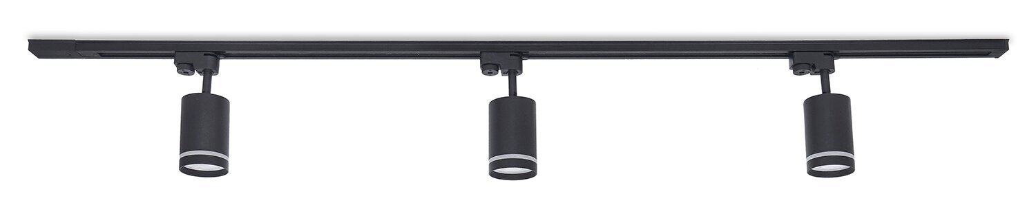 Steka Ring komplekt LED GU10 x3 rööpmelamp + 1,5m rööpmelkaabel - must hind ja info | Laelambid | kaup24.ee