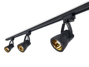 Steka Goldi komplekt LED GU10 x3 rööpmelamp + 1,5m rööpmelkaabel - must hind ja info | Laelambid | kaup24.ee