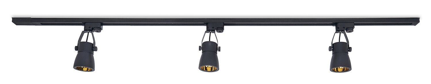 Steka Goldi komplekt LED GU10 x3 rööpmelamp + 1,5m rööpmelkaabel - must hind ja info | Laelambid | kaup24.ee