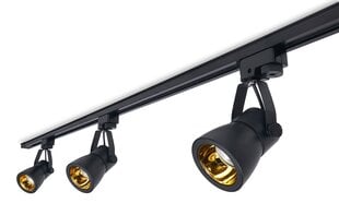 Светильник на рейку Steka Goldi set LED GU10 x3 + кабель для рейки 1,5 м - черный цена и информация | Потолочные светильники | kaup24.ee