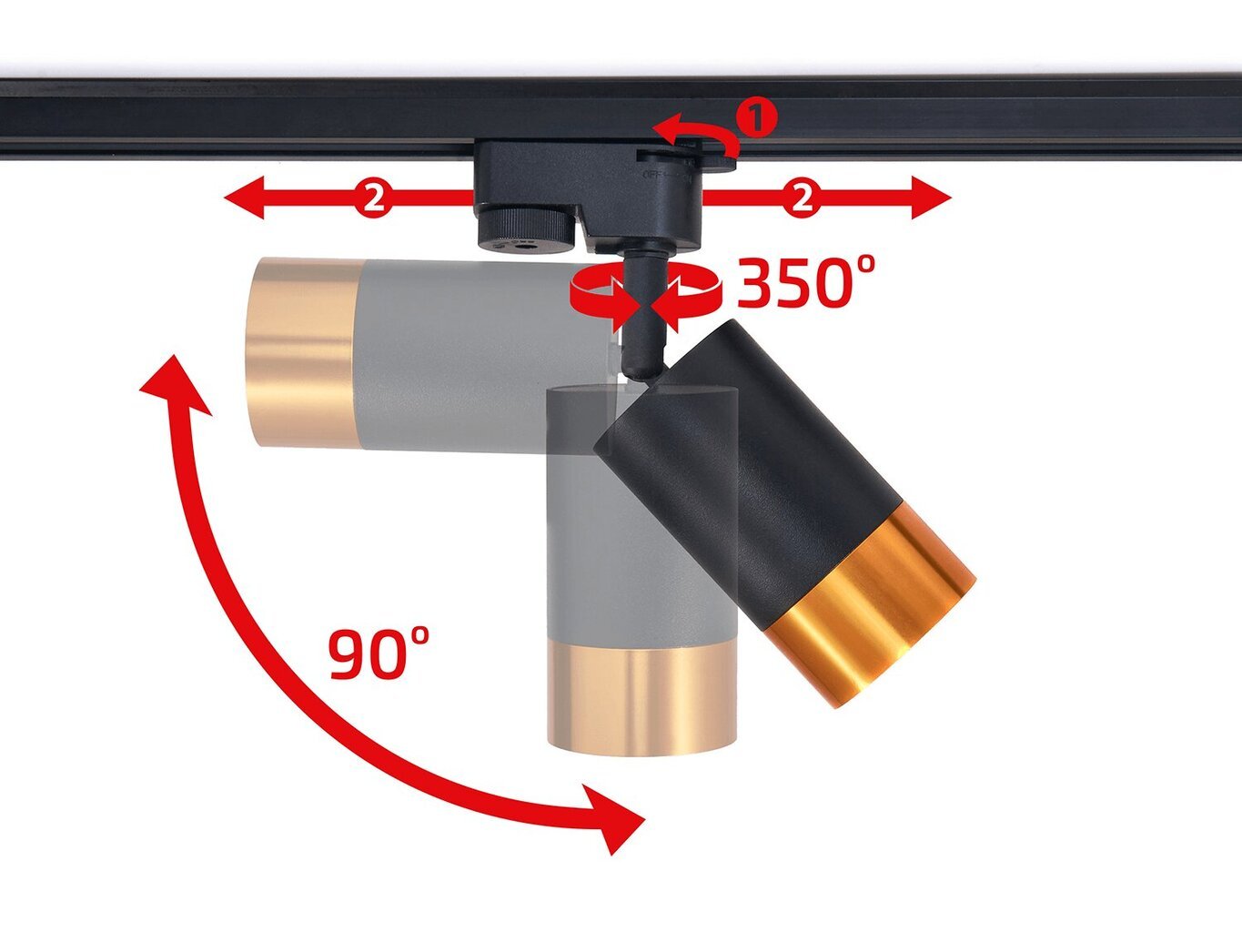 Steka Klemens komplekt LED rööpmelamp GU10 x3 + rööpmel 1,5m - must hind ja info | Laelambid | kaup24.ee