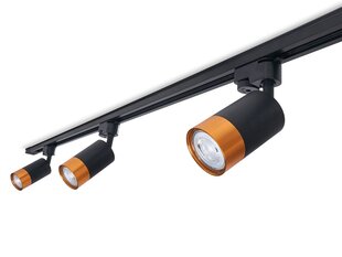 Steka Klemens комплект светодиодный светильник на рейку GU10 x3 + шина 1,5м - Черный цена и информация | Потолочные светильники | kaup24.ee