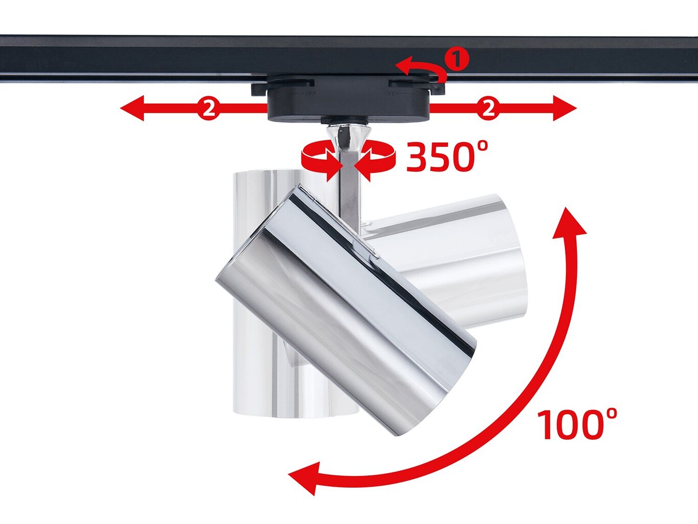 Steka Ductus kroomitud LED rööpmelvalgusti GU10 x3 + rööpmel 1,5m - must hind ja info | Laelambid | kaup24.ee