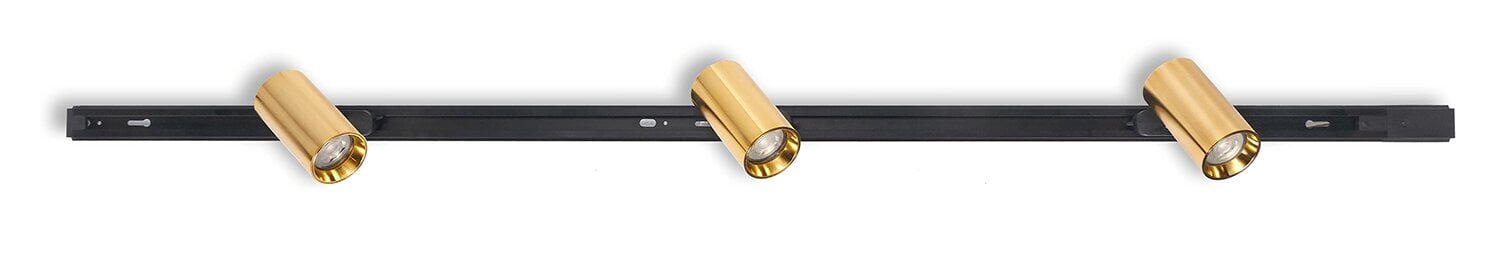 Steka Ductus komplekt Gold LED GU10 x3 rööpmelamp + 1,5m rööpmelkaabel - Must hind ja info | Laelambid | kaup24.ee