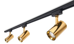 Steka Ductus set Gold LED GU10 x3 светильник на рейку + 1,5м кабель для рейки - Черный цена и информация | Потолочные светильники | kaup24.ee