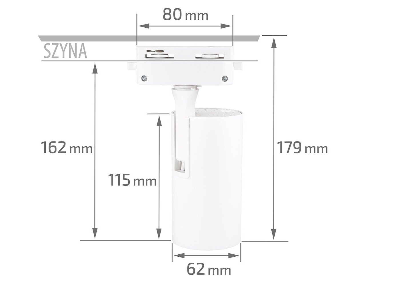 Steka Ductus Valge LED rööpmelamp GU10 x3 + rööpmel 1,5m, valge hind ja info | Laelambid | kaup24.ee