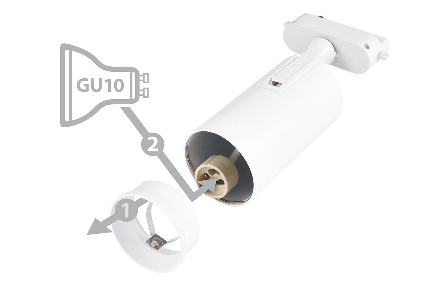 Steka Ductus Valge LED rööpmelamp GU10 x3 + rööpmel 1,5m, valge hind ja info | Laelambid | kaup24.ee
