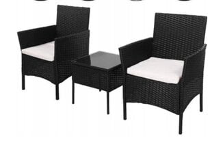 Комплект садовой мебели Fluxar 222, 3 части, черный цена и информация | Комплекты уличной мебели | kaup24.ee