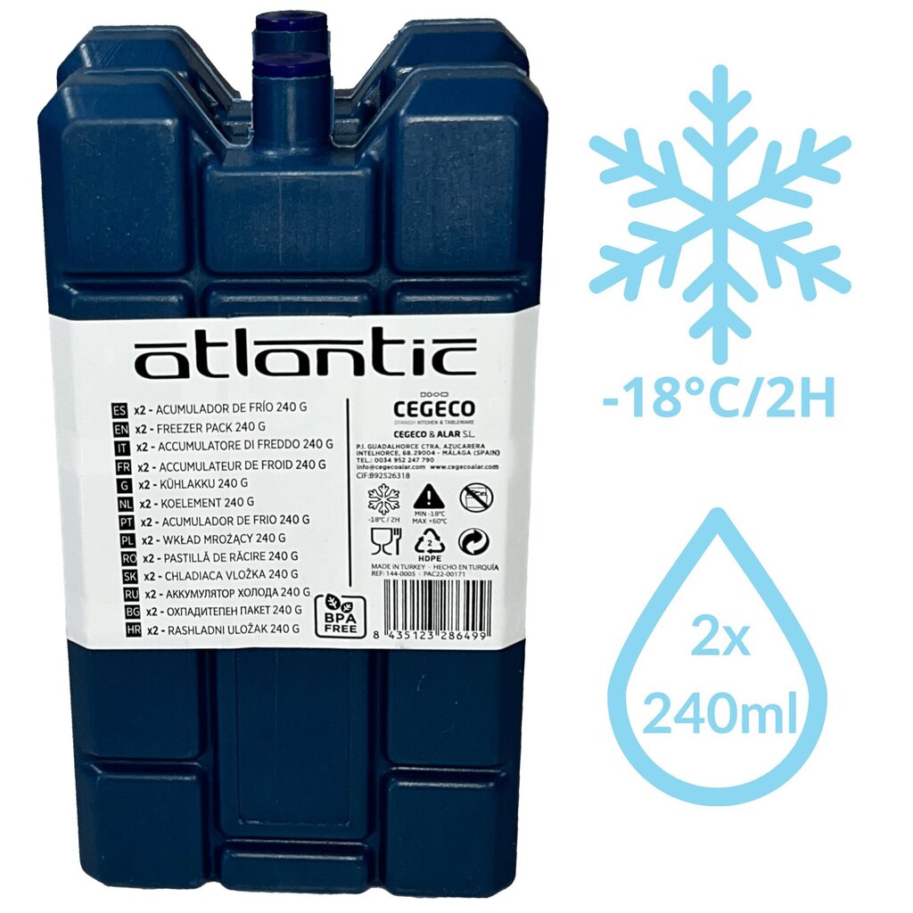 Sügavkülmik Atlantic Kamai 2x240ml, sinine цена и информация | Külmakastid, külmakotid, külmaelemendid | kaup24.ee