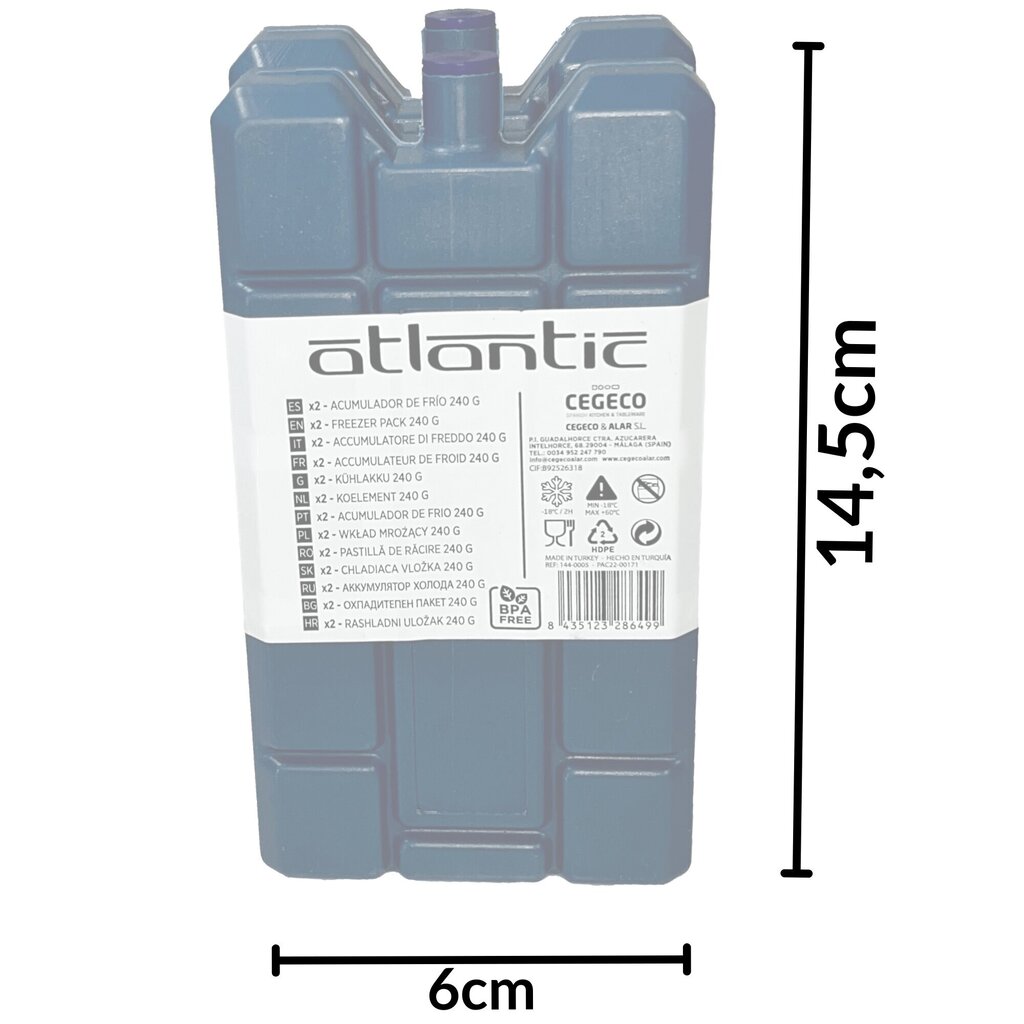 Sügavkülmik Atlantic Kamai 2x240ml, sinine цена и информация | Külmakastid, külmakotid, külmaelemendid | kaup24.ee