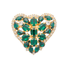 Брошь "Хрустальное Сердце II (Emerald)" с кристаллами Swarovski™ DS00BR193 цена и информация | Броши | kaup24.ee