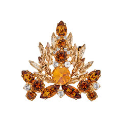 Брошь "Хрустальная Ветвь II (Light Amber / Topaz / Golden Shadow)" с кристаллами Swarovski™ DS00BR194 цена и информация | Броши | kaup24.ee