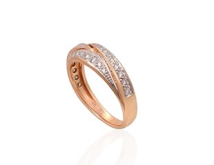 Золотое кольцо с бриллиантами "Золотой Узор XXXIV" из красного золота 585 пробы DS01G725 цена и информация | Кольцо | kaup24.ee