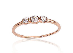Kuldsõrmus teemantidega naistele DS01G731 hind ja info | Sõrmused | kaup24.ee