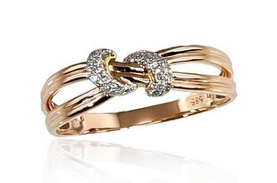 Kuldsõrmus teemantidega naistele DS01G729 hind ja info | Sõrmused | kaup24.ee