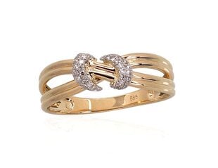 Kuldsõrmus teemantidega naistele DS01G730 hind ja info | Sõrmused | kaup24.ee