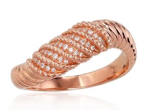 Золотое кольцо с бриллиантами "Аверон II" из красного золота 585 пробы DS01G732 цена и информация | Кольцо | kaup24.ee