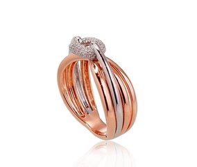 Kuldsõrmus teemantidega naistele DS01G720 hind ja info | Sõrmused | kaup24.ee