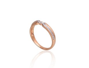 Kuldsõrmus teemantidega naistele DS01G727 hind ja info | Sõrmused | kaup24.ee