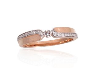 Золотое кольцо с бриллиантами "Икс Фактор II" из красного золота 585 пробы DS01G727 цена и информация | Кольцо | kaup24.ee