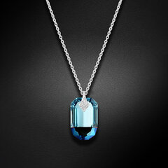 Серебряный кулон "Симбиоз (Aquamarine Metallic Blue)" с кристаллами Сваровски™ DS01K659 цена и информация | Украшения на шею | kaup24.ee