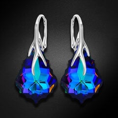 Серебряные серьги "Барокко VI (Meridian Blue)" с кристаллами Swarovski™ DS02A889 цена и информация | Серьги | kaup24.ee