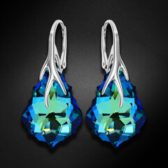 Серебряные серьги "Барокко VI (Bermuda Blue)" с кристаллами Swarovski™ DS02A890 цена и информация | Серьги | kaup24.ee