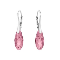 Серебряные серьги "Аншанте (Light Rose)" с кристаллами Swarovski™ DS02A908 цена и информация | Серьги | kaup24.ee