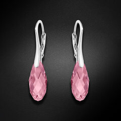 Серебряные серьги "Аншанте (Light Rose)" с кристаллами Swarovski™ DS02A908 цена и информация | Серьги | kaup24.ee