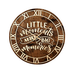 Круглые коричневые деревянные часы, бесшумные настенные часы цена и информация | Часы | kaup24.ee