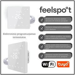 Сетка для теплого пола Wellmo MAT 4м2 + программируемый термостат Feelspot WTH22.16 цена и информация | Нагревательные коврики для пола и зеркал | kaup24.ee