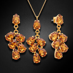 Komplekt "Amber II (Light Amber)" koos Swarovski™ kristallidega DS00S418 hind ja info | Ehete komplektid | kaup24.ee