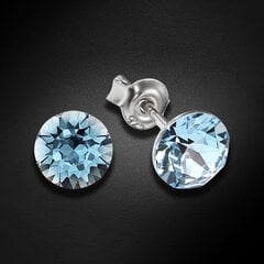 Серебряные серьги "Классика (Aquamarine Blue)" с кристаллами Сваровски™ DS02A911 цена и информация | Серьги | kaup24.ee