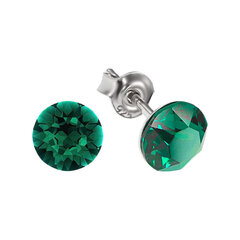 Серебряные серьги "Классика (Emerald)" с кристаллами Сваровски™ DS02A915 цена и информация | Серьги | kaup24.ee