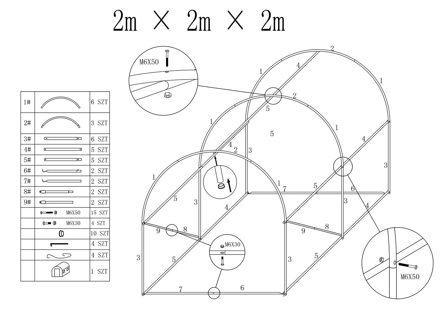 Aiakasvuhoone Aurea, 2x2m hind ja info | Kasvuhooned | kaup24.ee