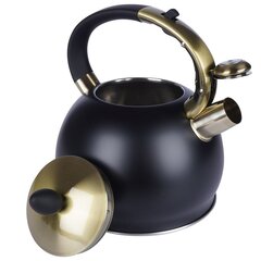 Чайник из черной стали со свистком, 3 л цена и информация | Чайники, кофейники | kaup24.ee