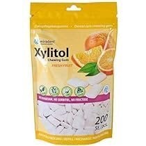 Närimiskumm Miradent Xylitol, puuviljamaitseline, 200g цена и информация | Для ухода за зубами | kaup24.ee