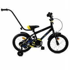 Детский велосипед Fluxar 16", черный цена и информация | Детский трехколесный велосипед - коляска с удобной ручкой управления для родителей Riff F95941 2в1, фиолетовый | kaup24.ee