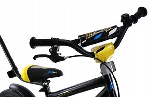 Детский велосипед Fluxar 16", черный цена и информация | Детский трехколесный велосипед - коляска с удобной ручкой управления для родителей Riff F95941 2в1, фиолетовый | kaup24.ee