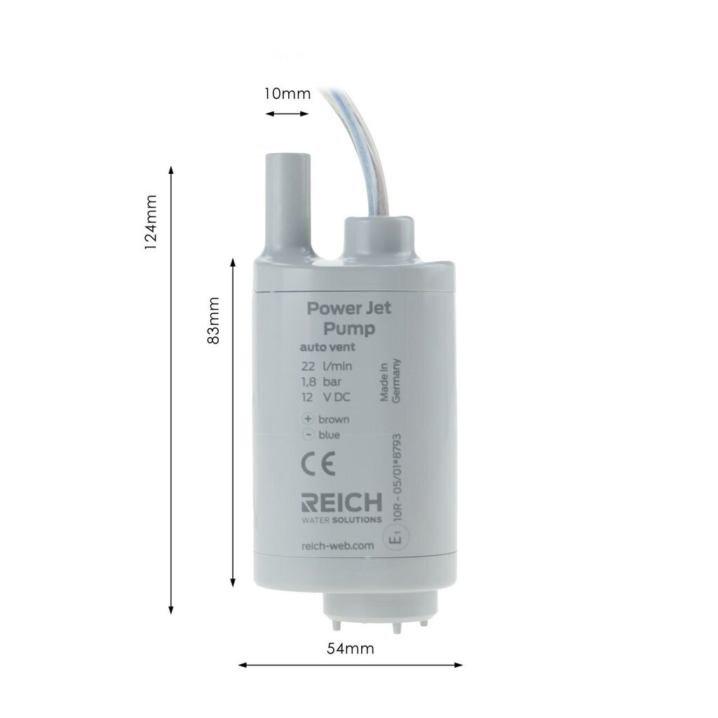 Power Jet 12 V 22 L 1,8 bar Reich sukelduv veepump VEEALUNE PAAGISISENE PUMP hind ja info | Puhta vee pumbad | kaup24.ee