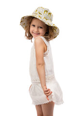 Õhuke suvemüts-panama tüdrukutele L2-3597 hind ja info | Tüdrukute mütsid, sallid, kindad | kaup24.ee