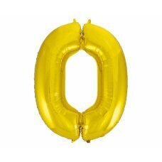 Foolium õhupall number 0 kuldne, Beauty & Charm, 86cm hind ja info | Õhupallid | kaup24.ee
