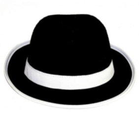 Gangsteri müts, must/valge, 1 tk. hind ja info | Karnevali kostüümid | kaup24.ee