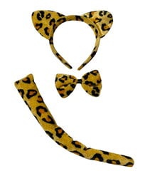Костюм кошки гепарда 30 см юбка повязка на голову хвост муха цена и информация | Карнавальные костюмы | kaup24.ee