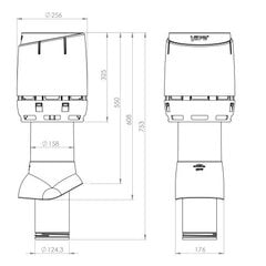 Изолированный вентиляционный выход с крышей Vilpe Flow 125P/IS/500, kоричневый, D125/H - 500 мм цена и информация | Аксессуары для вентиляционного оборудования | kaup24.ee