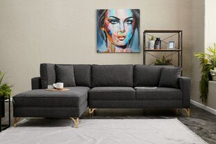 Kampinė sofa Berlin Left - Anthracite, Gold цена и информация | Угловые диваны | kaup24.ee