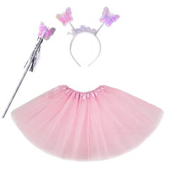 Fairytale butterfly kostüüm roosa, 30 cm võlukepp hind ja info | Karnevali kostüümid | kaup24.ee
