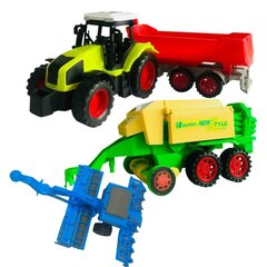 Тракторная сеялка, 3 самосвальных прицепа, прицеп для сена цена и информация | Игрушки для мальчиков | kaup24.ee