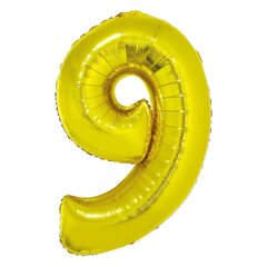 Foolium õhupall number 9 kuldne 86 cm hind ja info | Õhupallid | kaup24.ee