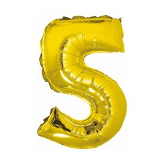 Foolium õhupall number 5 kuldne, 86cm hind ja info | Õhupallid | kaup24.ee